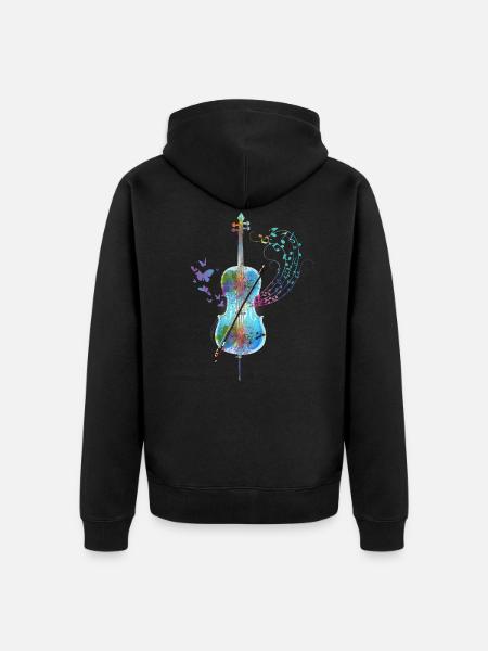 Cello cello player orchestra - Unisex Premium Organic Zip Hoodie - black