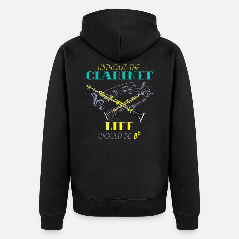 Instrument de musique clarinette - Veste à capuche bio Premium Unisexe - noir