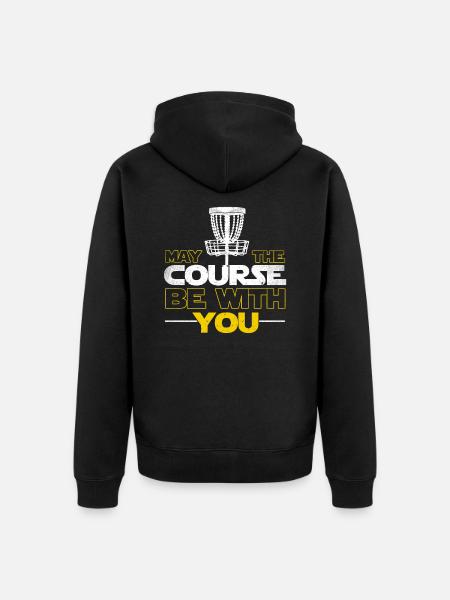 Frisbee - Unisex Premium Organic Zip Hoodie - black