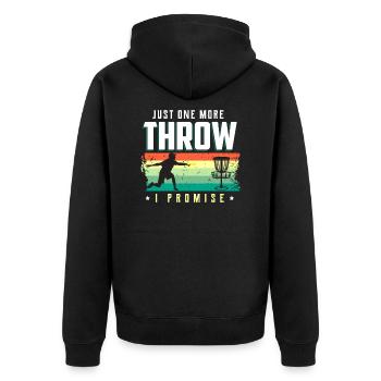 Frisbee - Unisex Premium Bio Zip Hoodie - Schwarz - Hinten - Nico (187cm)