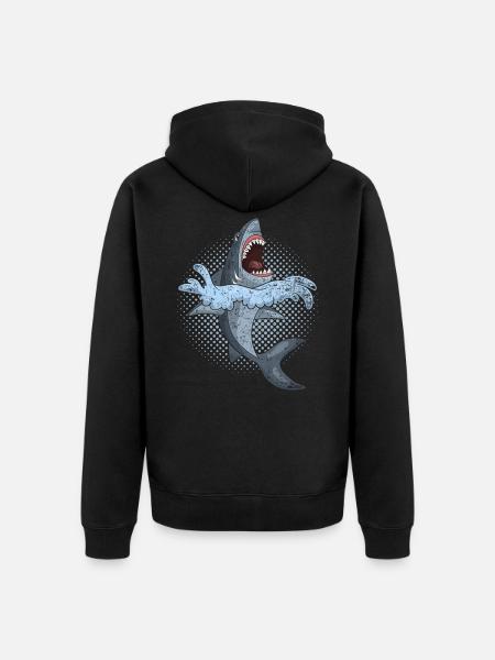 Shark - Unisex Premium Organic Zip Hoodie - black
