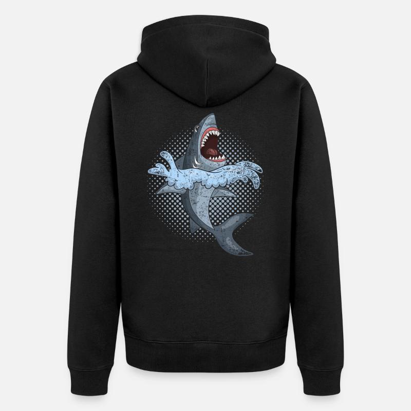 Requin - Veste à capuche bio Premium Unisexe - noir