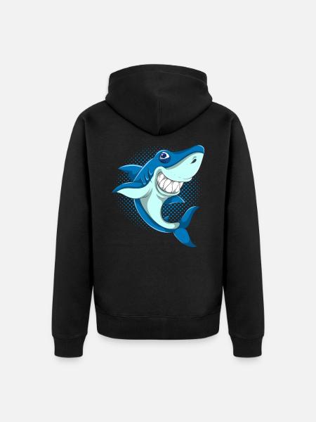 Shark sea monster animals - Unisex Premium Organic Zip Hoodie - black