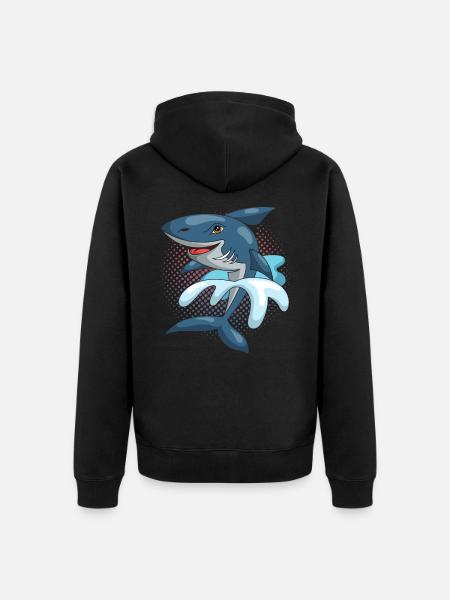 Shark - Unisex Premium Organic Zip Hoodie - black