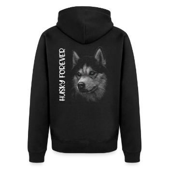 HUSKY FOREVER - Veste à capuche bio Premium Unisexe - noir - Dos - Nico (187cm)