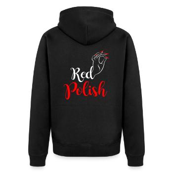 Ongles rouge polish Manucure Nailart - Veste à capuche bio Premium Unisexe - noir - Dos - Nico (187cm)