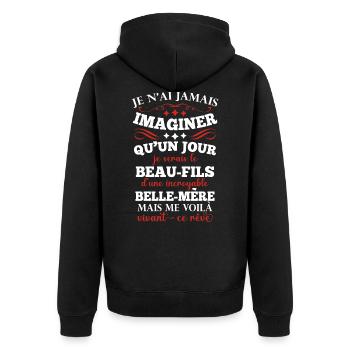 Beau-fils Gendre famille humour belle mère cadeau - Veste à capuche bio Premium Unisexe - noir - Dos - Nico (187cm)