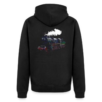 Züge - Unisex Premium Bio Zip Hoodie - Schwarz - Hinten - Nico (187cm)