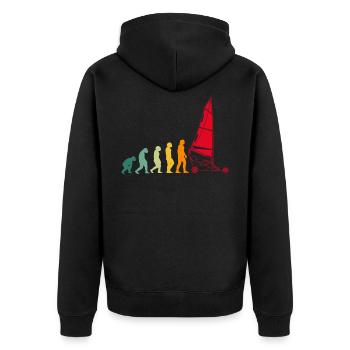 Navigateur de plage voile Evolution Char à Voile - Veste à capuche bio Premium Unisexe - noir - Dos - Nico (187cm)