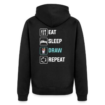 Artists - Unisex Premium Organic Zip Hoodie - black - Back - Nico (187cm)