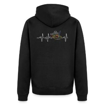 Kunst Pinsel Farben - Unisex Premium Bio Zip Hoodie - Schwarz - Hinten - Nico (187cm)