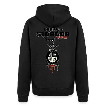 Sinaloa Kartell Mexico - Unisex Premium Bio Zip Hoodie - Schwarz - Hinten - Nico (187cm)