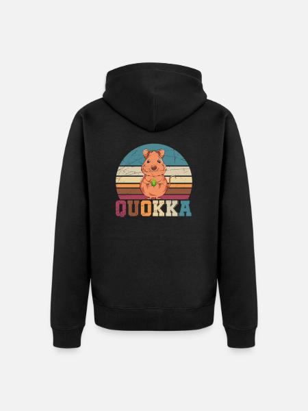 Quokka Australia animal lover - Unisex Premium Organic Zip Hoodie - black