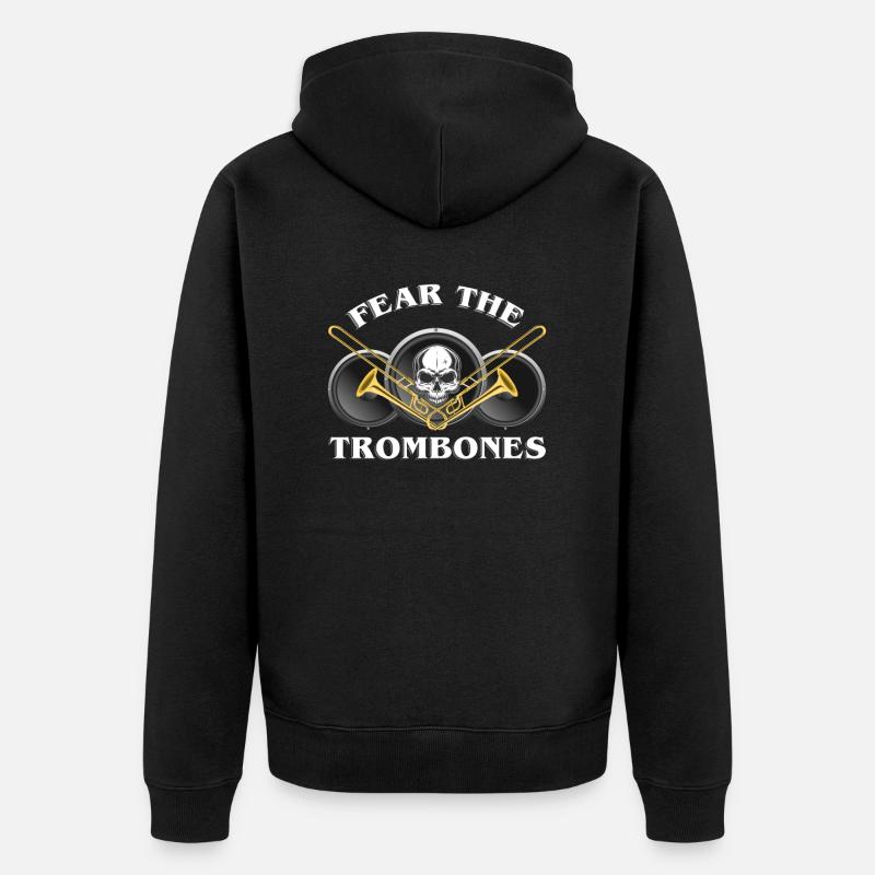 Posaune - Unisex Premium Bio Zip Hoodie - Schwarz