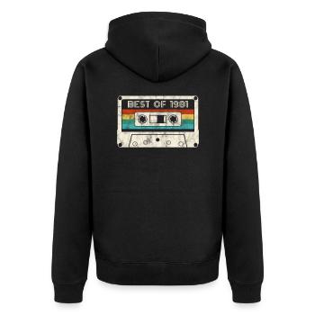 41 Anniversaire Best Of 1981 Cassette Rétro Vintage - Veste à capuche bio Premium Unisexe - noir - Dos - Nico (187cm)
