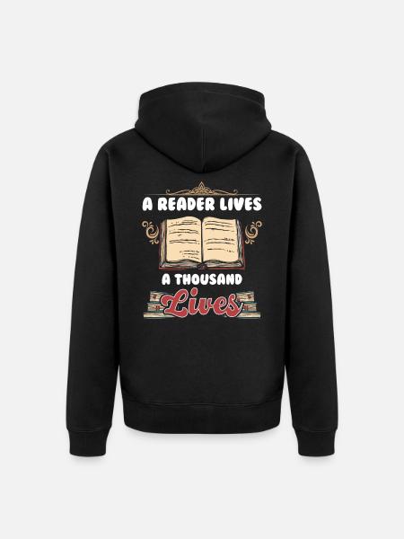 Read - Unisex Premium Organic Zip Hoodie - black