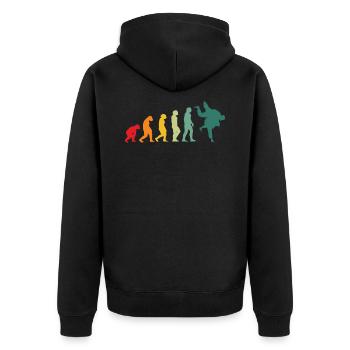 Judo evolution judo fighters martial arts - Unisex Premium Organic Zip Hoodie - black - Back - Nico (187cm)