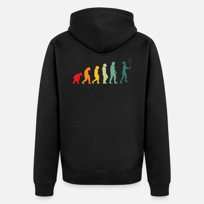 Badminton Evolution badminton player - Unisex Premium Organic Zip Hoodie - black