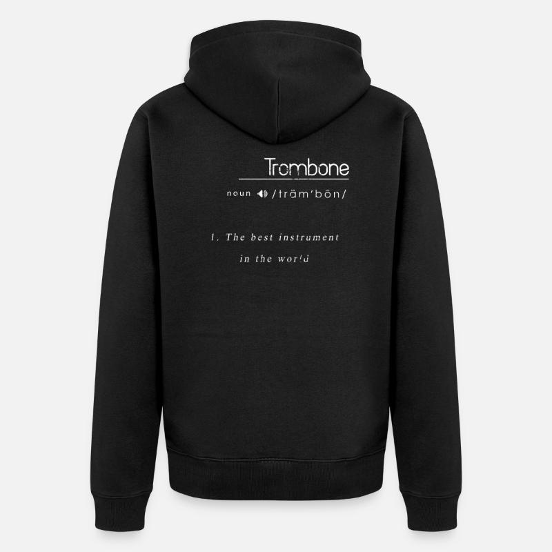 Posaune - Unisex Premium Bio Zip Hoodie - Schwarz