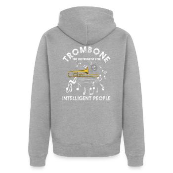Orchestre trombone - Veste à capuche bio Premium Unisexe - gris chiné - Dos - Nico (187cm)