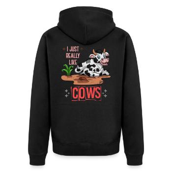 Vaches - Veste à capuche bio Premium Unisexe - noir - Dos - Nico (187cm)