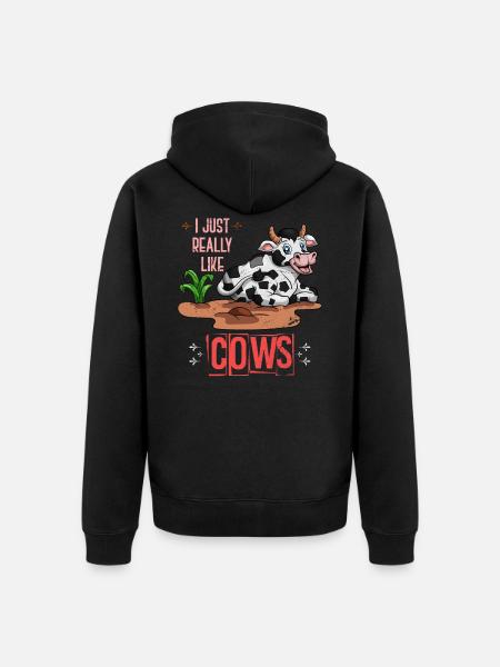 Vaches - Veste à capuche bio Premium Unisexe - noir