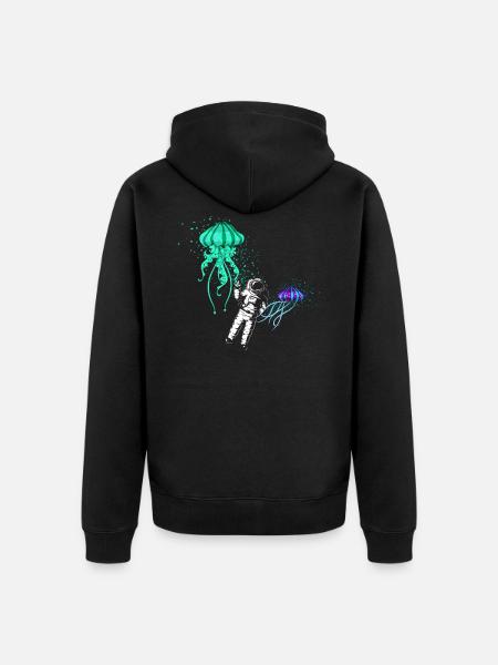 Cosmonaute méduse - Veste à capuche bio Premium Unisexe - noir