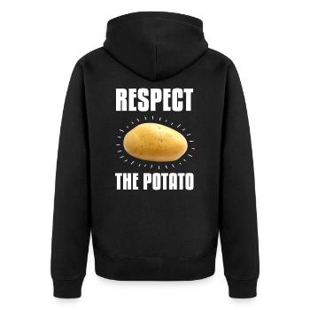 Respectez la pomme de terre Vegan Potato Fun - Veste à capuche bio Premium Unisexe - noir - Dos - Nico (187cm)