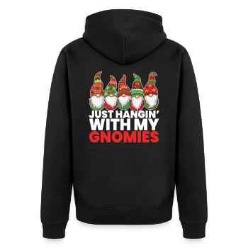 Juste accroché avec mes gnomies Gnomes - Veste à capuche bio Premium Unisexe - noir - Dos - Nico (187cm)