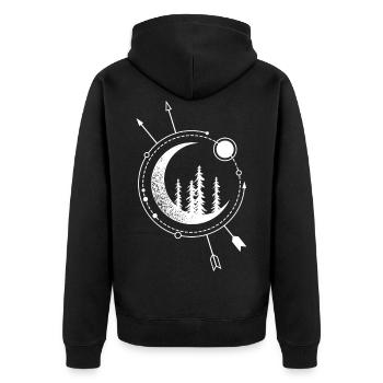 Modern Geometric Nature Forest Astronomy Bohemian - Unisex Premium Organic Zip Hoodie - black - Back - Nico (187cm)