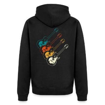 Gitarre Musik Musiker - Unisex Premium Bio Zip Hoodie - Schwarz - Hinten - Nico (187cm)