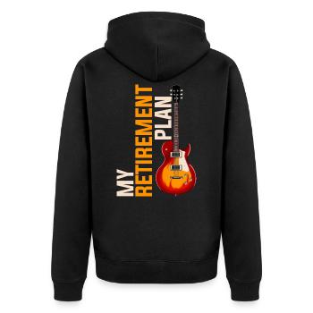Gitarre Ruhestand - Unisex Premium Bio Zip Hoodie - Schwarz - Hinten - Nico (187cm)