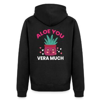Aloe You Vera Much Aloe Vera plante médicinale - Veste à capuche bio Premium Unisexe - noir - Dos - Nico (187cm)