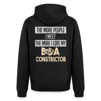 Boa Constrictor Snake Snake love - Unisex Premium Organic Zip Hoodie - black - Back - Nico (187cm)