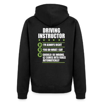 Instructeur de conduite école de conduite voiture permis de conduire - Veste à capuche bio Premium Unisexe - noir - Dos - Nico (187cm)
