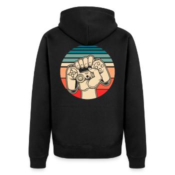 Jeux - Veste à capuche bio Premium Unisexe - noir - Dos - Nico (187cm)