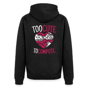 Too Cute To Compute Informatiker Hacker - Unisex Premium Bio Zip Hoodie - Schwarz - Hinten - Nico (187cm)