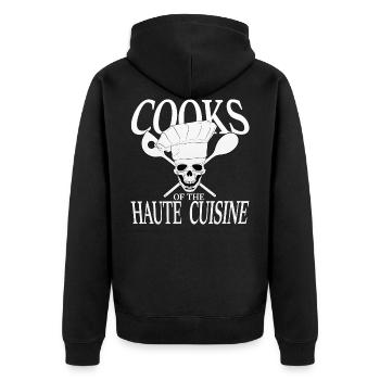 drôle, cuisiner, cuisiniers, tablier, chemise, barbecue - Veste à capuche bio Premium Unisexe - noir - Dos - Nico (187cm)