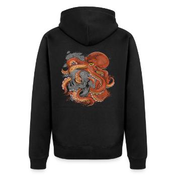 Pieuvres cadeau pieuvre - Veste à capuche bio Premium Unisexe - noir - Dos - Nico (187cm)