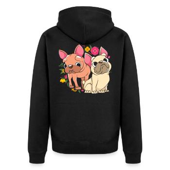 Bulldog français - Veste à capuche bio Premium Unisexe - noir - Dos - Nico (187cm)