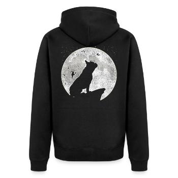 Bulldog français - Veste à capuche bio Premium Unisexe - noir - Dos - Nico (187cm)