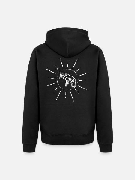 Schlange - Snake / Danger - Snake Eyes - Unisex Premium Bio Zip Hoodie - Schwarz