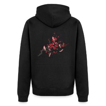 Fleurs de cerisier printemps été nature - Veste à capuche bio Premium Unisexe - noir - Dos - Nico (187cm)
