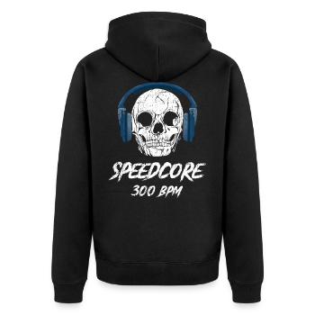 Speedcore Festival Design For Raver - Unisex Premium Organic Zip Hoodie - black - Back - Nico (187cm)