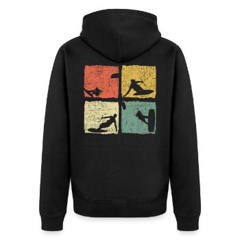 Kitesurfer Kite Ich Kann Nicht Ich Bin Kitesurfen - Unisex Premium Bio Zip Hoodie - Schwarz - Hinten - Nico (187cm)