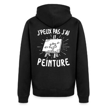 Maler Künstler Ich Kann Nicht Ich Male Ein Gemälde - Unisex Premium Bio Zip Hoodie - Schwarz - Hinten - Nico (187cm)