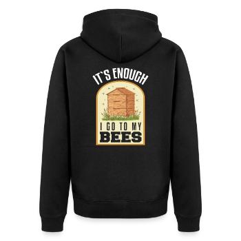 Beekeeper Bee Honey Beekeeping Beekeeper Honeycomb - Unisex Premium Organic Zip Hoodie - black - Back - Nico (187cm)