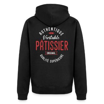 pâtissier authentique profession métier pâtissier - Veste à capuche bio Premium Unisexe - noir - Dos - Nico (187cm)