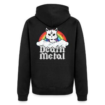Death Metal Cat Soft Goth Grunge Aesthetic Cat - Veste à capuche bio Premium Unisexe - noir - Dos - Nico (187cm)