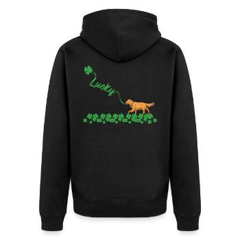 Heureux Golden Retriever Dog St. Patricks Day - Veste à capuche bio Premium Unisexe - noir - Dos - Nico (187cm)